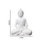 Front view of The Advitya Polymarble Meditating Buddha Statue in dhyana mudra pose