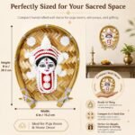 Perfectly Sized for Your Sacred Space Traditional Bengali Sholapith Maa Durga Face on Kulo Wall Hanging
