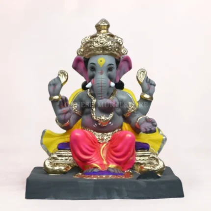 Vithu Singhaasan Pink Dhoti 14 Inch Eco Friendly Ganpati Murti