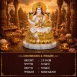Size Chart and Dimensions for White and Gold Marble Dust Lakshmi Murti