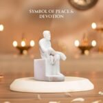 White Marble Sai Baba Idol in Samadhi Mandir style showcasing intricate design details