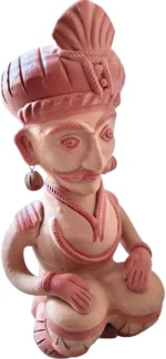 Handcrafted Indian terracotta musician figurine showcasing traditional folk art for home decor