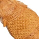 Intricately Hand-Carved Wooden Elephant Figurine 3 Inch - Unique Angle View