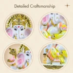 Close-up Craftsmanship Detailing of 9 Inch Marble Dust Ganesha Idol Online