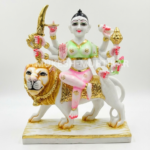 Iskcon Style Durga Maa 12 Inch Marble Dust Statue for Home Temple and Navratri Puja