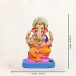 Eco-friendly 15-inch yellow dhoti Ganpati murti with kamal (lotus) motif for Ganesh Chaturthi decoration