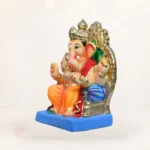 Lalbaugcha Raja orange 15-inch Shadu Mati eco-friendly Ganesh idol for Ganesh Chaturthi decoration