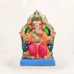 Eco-friendly 15-inch pink dhoti Shadu Mati Ganpati idol for Ganesh Chaturthi celebration