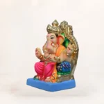 Eco-friendly 15-inch pink dhoti Shadu Mati Ganpati idol for Ganesh Chaturthi celebration