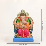 Eco-friendly 15-inch pink dhoti Shadu Mati Ganpati idol for Ganesh Chaturthi celebration