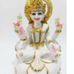 Marble Dust Goddess Maa Laxmi 9 Inch Idol for Home Temple and Diwali Puja Decor