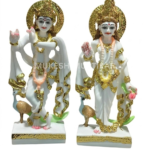 Standing Radha Krishna 6 Inch Marble Murti for Home Mandir and Temple Decor